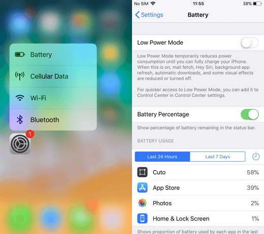3D Touch Settings
