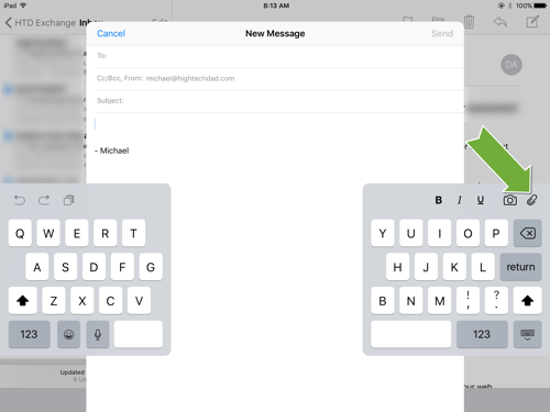 Add Attachment to iPad Email 