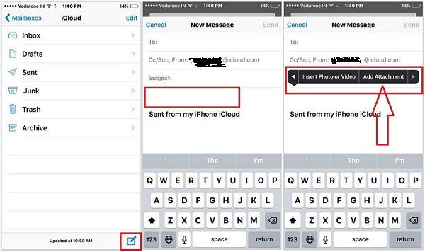 Add Attachment to iPhone Email 