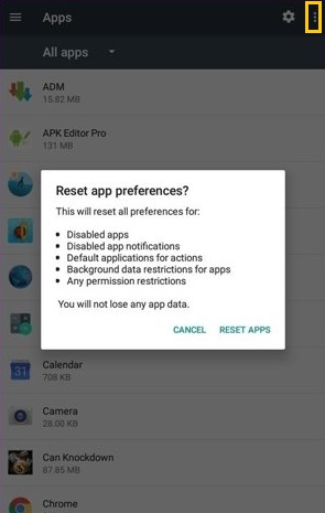Reset App Preference