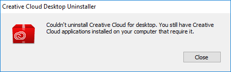 Can't Uninstall Creative Cloud for Desktop