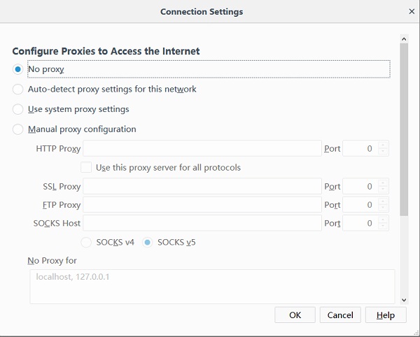 Check for Proxy Network Settings