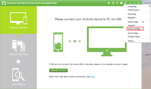 Update FonePaw Android Data Recovery