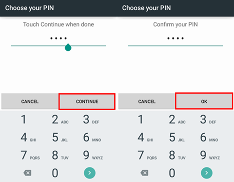 Set up Pin for Smartphone
