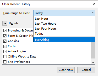 Clear Recent History