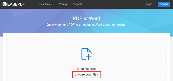 EasePDF Upload PDF Files