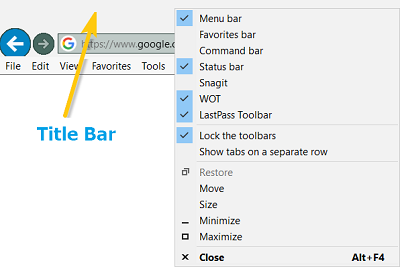 Enable Tools Menu via Title Bar