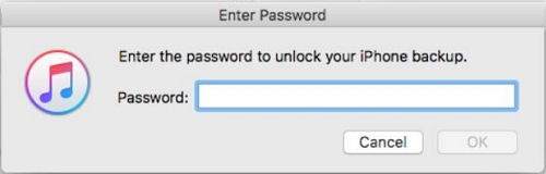 Enter Password to Unlock iPhone Backup