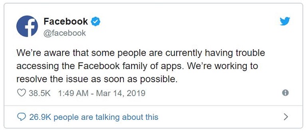 Facebook Outage Respond