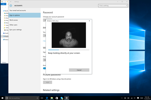 Windows 10 Facial Recognition