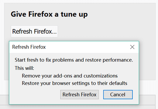 Refresh Mozilla Firefox