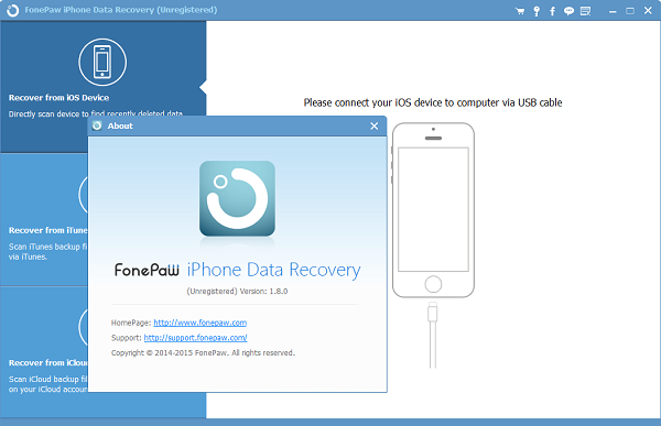 FonePaw iPhone Data Recovery Windows Version 1.8.0