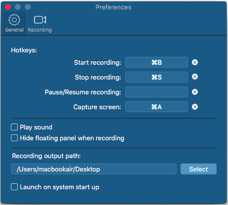 FonePaw Screen Rsecorder for Mac Setting