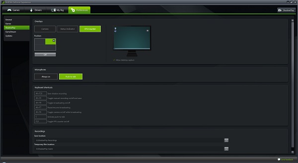 Geforce Experience FPS Counter
