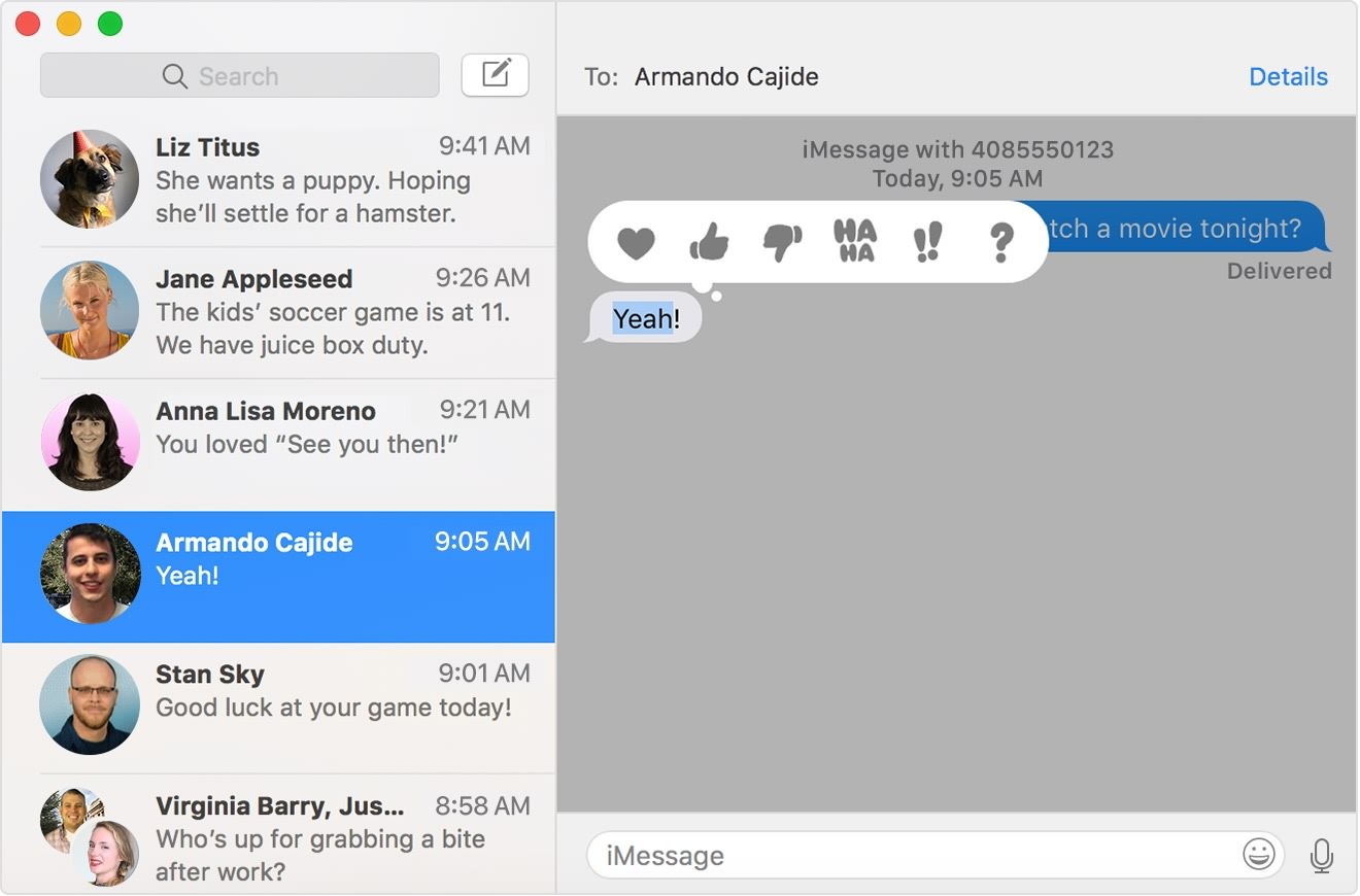 iMessages on Mac