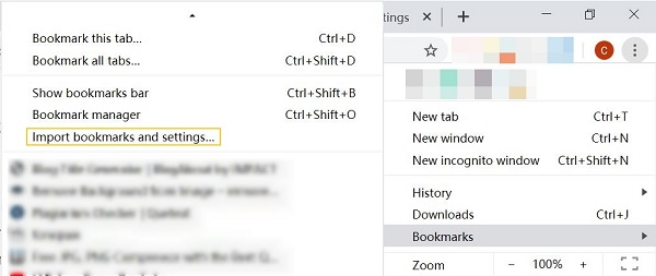 Import Bookmarks and Settings in Chrome
