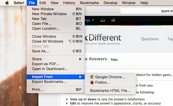 Import Chrome Bookmark to Safari on Mac