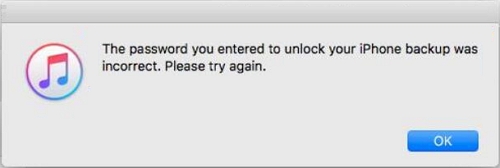 Incorrect Password to Unlock iPhone Backup