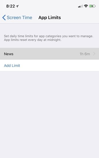 iOS 12 App Limit