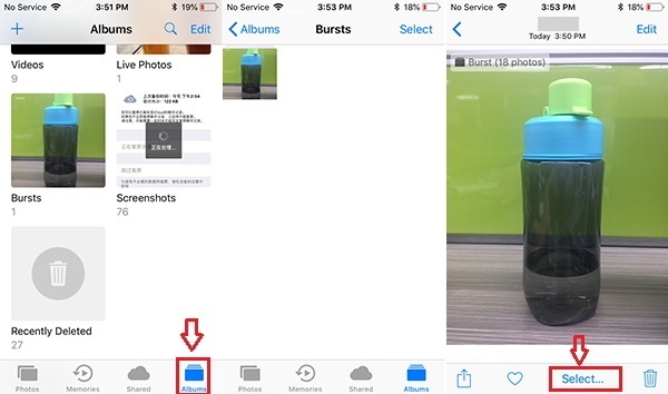 Select Burst Photos on iPhone
