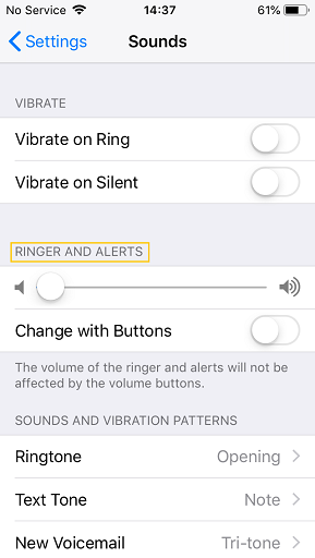 Check Ringer and Alert on iPhone