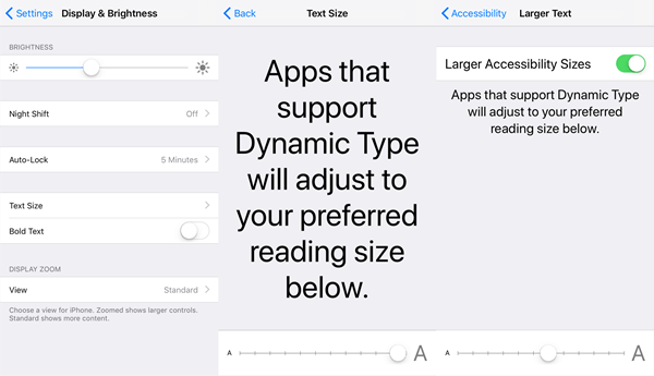 Adjust Prefered Text Size