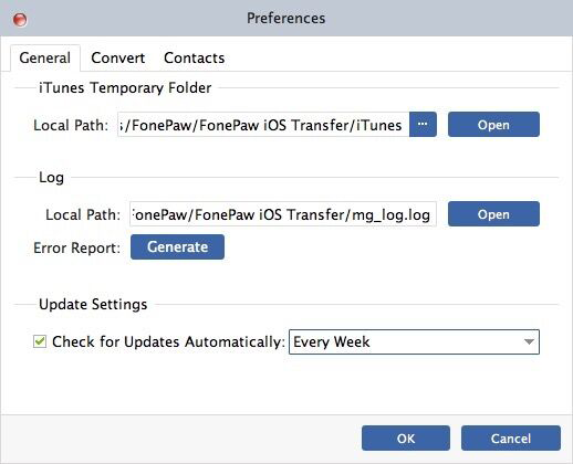 Check the Update of FonePaw iOS Transfer Mac Version