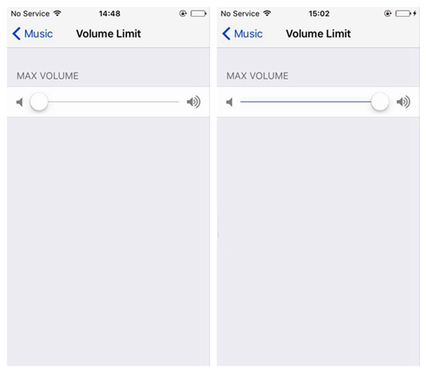 Move Slider of Volume Limit to the Right