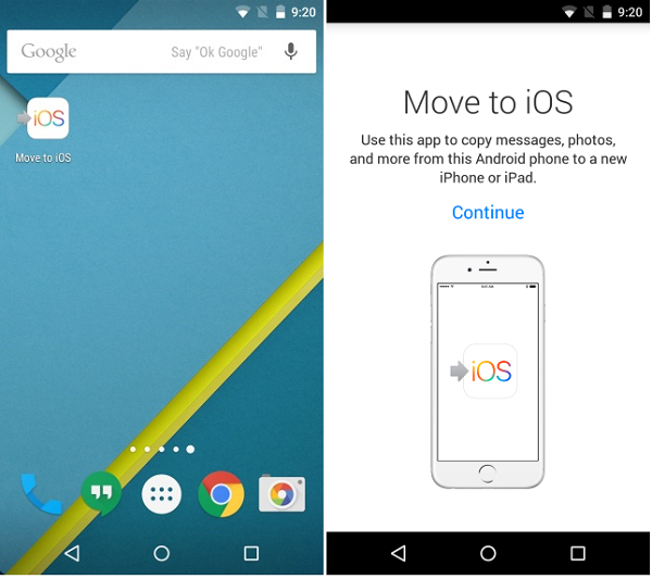 Move to iOS for Android