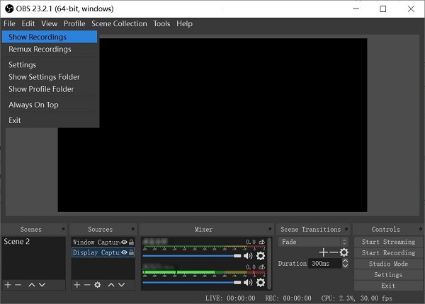 Show Recording on OBS