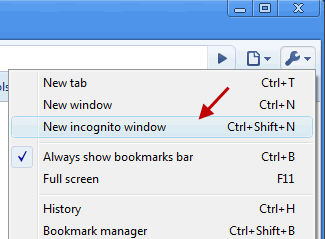 Open Chrome in Incognito Window