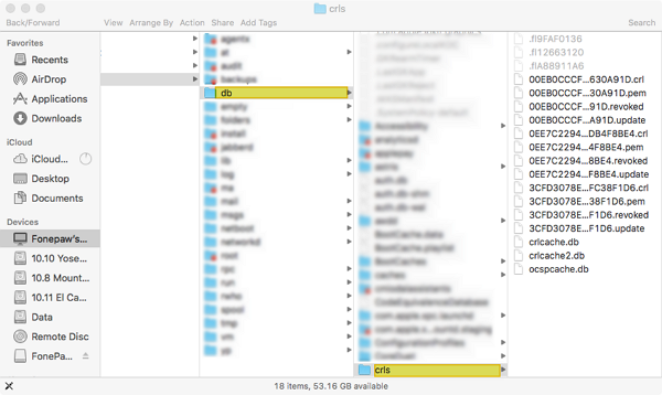 Open db Folder on Mac