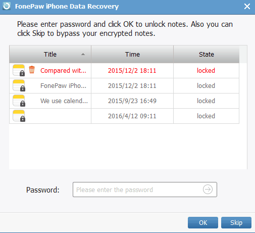 Recover Locked Notes from iPhone