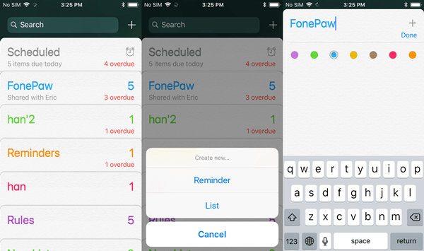 Create A List for Reminders