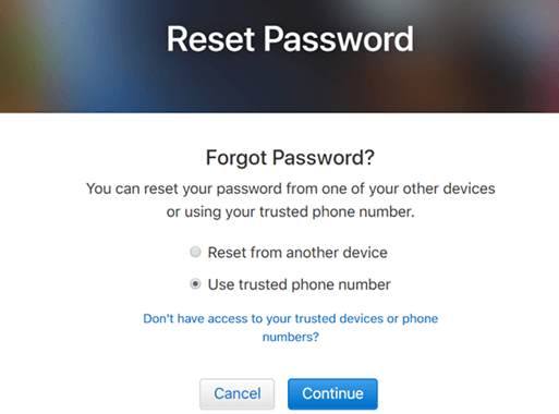 Reset Apple ID Password