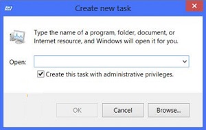 Create This Task with Administrative Privileges