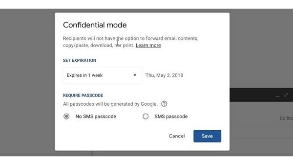 Gmail Set Expiration Date