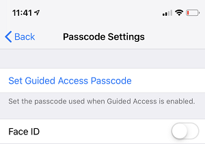 Set Passcode for Guide Access