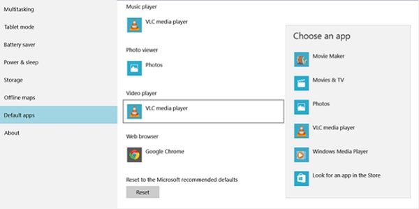 Make VLC Default Player on Windows 10