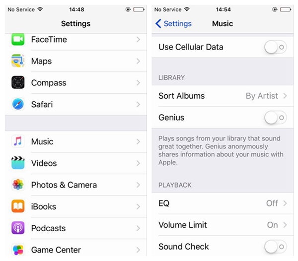 Go to Settings Music Volume Limit