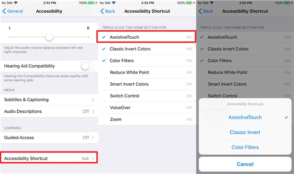Shortcut to Enable AssistiveTouch