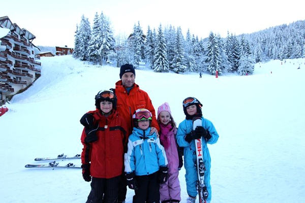 Skiing with Kids on Christmas