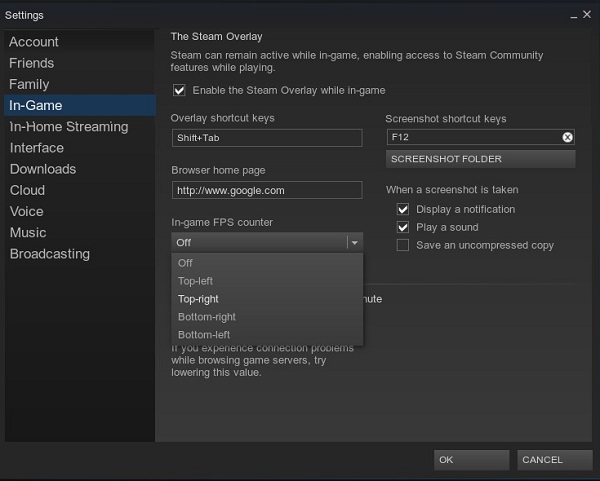 Steam Ingame FPS Counter