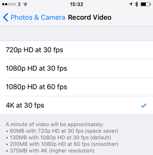 4k Video Eats up Large Storage Space