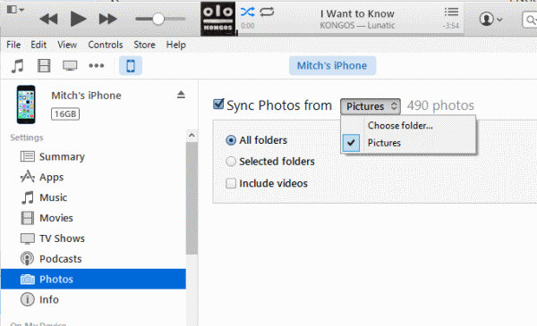 Transfer Photos from PC to iPhone with iTunes
