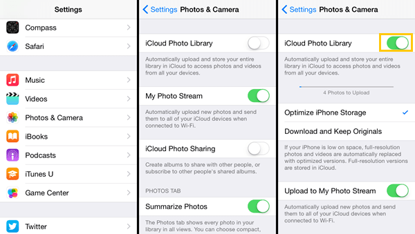 Turn off iCloud Photo Library
