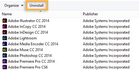 Uninstall Adobe Creative Cloud on Windows