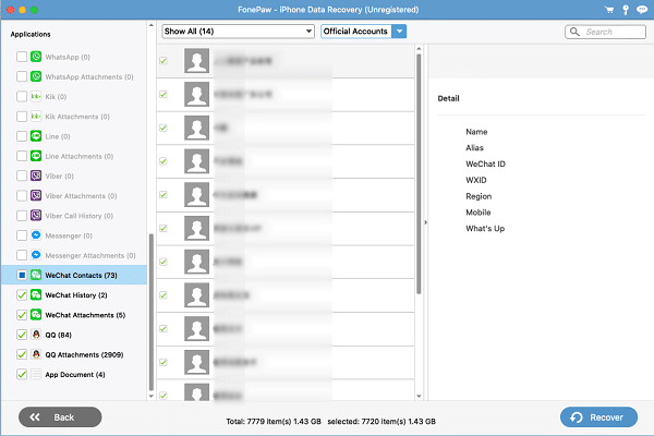 Mac Recover WeChat Contacts 