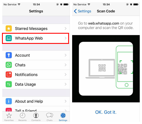 Scan QR Code to Log into WhatsApp Web