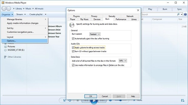 Windows Media Player Apply Volume Levelling